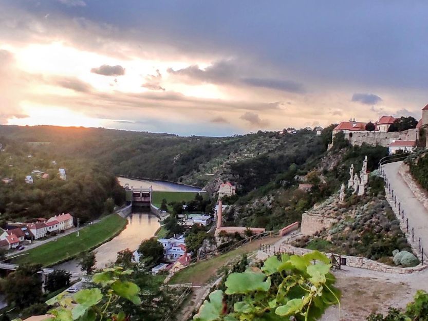 Znojmo sunset over the river.